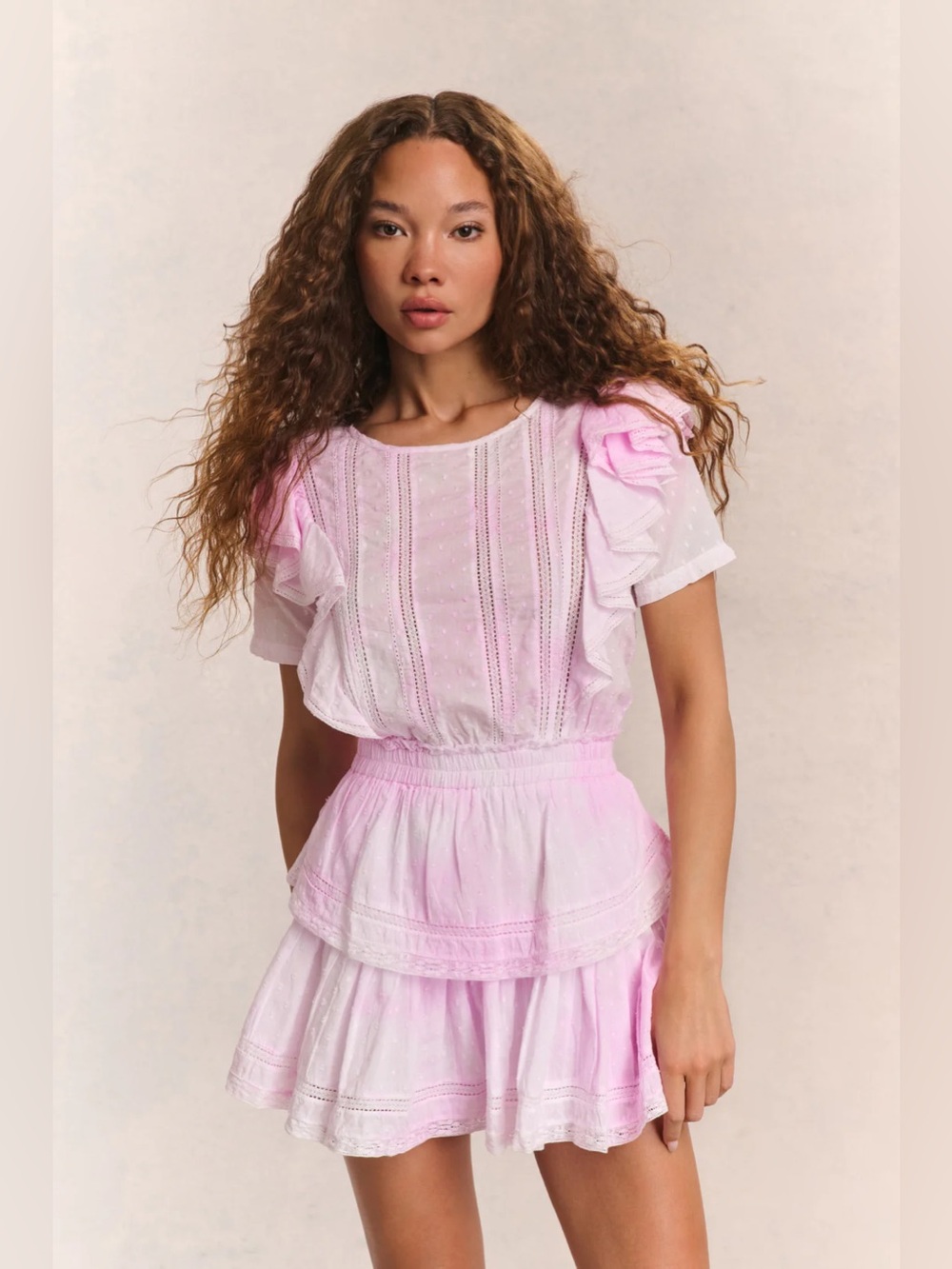 Love shack fancy Natasha Mini Dress peony pink